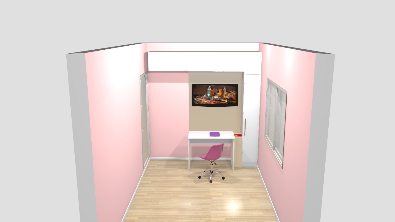 Quarto Da Manu De Wagner Planta 3D Mooble