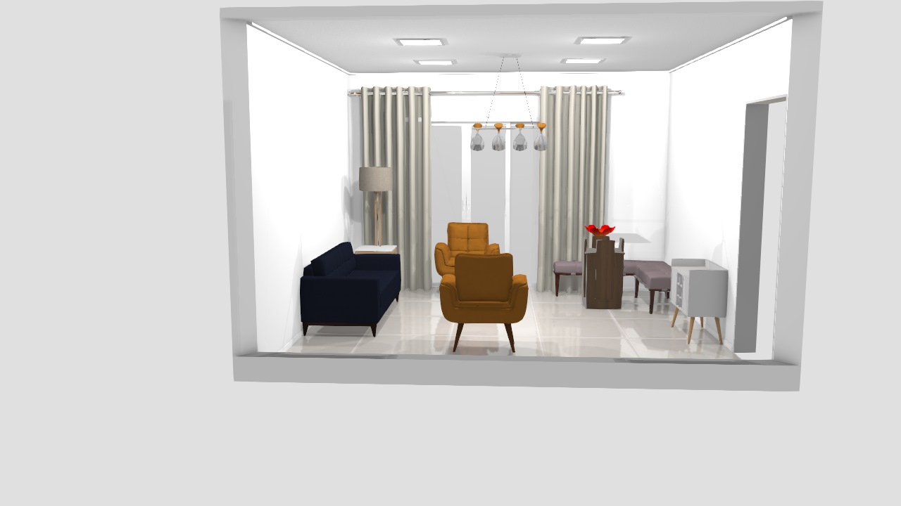 Sala De Claudia Planta 3D Mooble