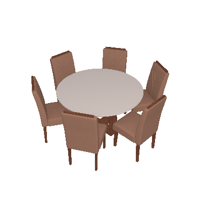 Conjunto de Mesa de Jantar com Tampo de Vidro Isabela e 6 Cadeiras Amanda Veludo Off White e Bege