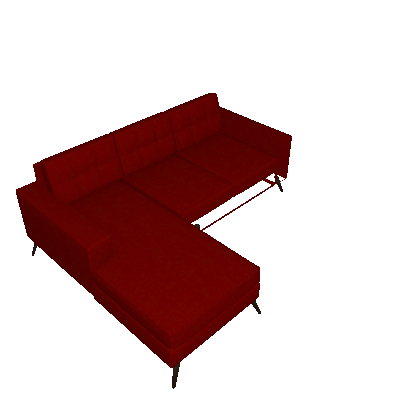 Sofá 2 Lugares Living Pé Palito com Chaise Suede Vermelho