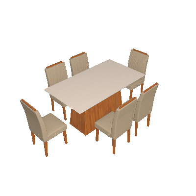 Conjunto De Mesa De Jantar Com Tampo De Vidro Bárbara E 6 Cadeiras