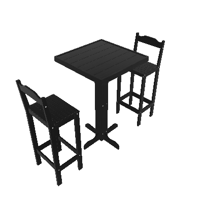 Conjunto de Mesa Bistrô com 2 Banquetas Afrodite Preto - Gasil