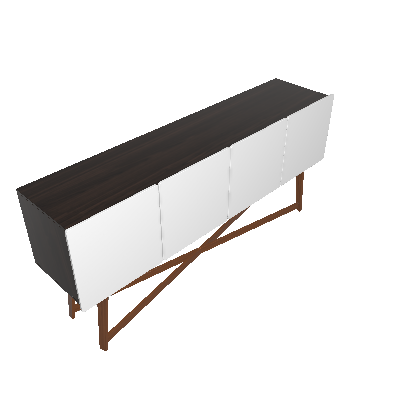 Buffet Kindon 4 PT Marrom e Off White - Mobly