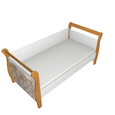 Cama Infantil com Capitonê Vitor ll Branca e Naturale - Tigus Baby