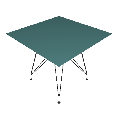 Mesa de Jantar Quadrada Eiffel Wood Incolor e Preta 90 cm - New Green