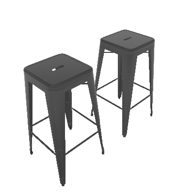 Conjunto com 2 Banquetas Tolix Preto - Mobly