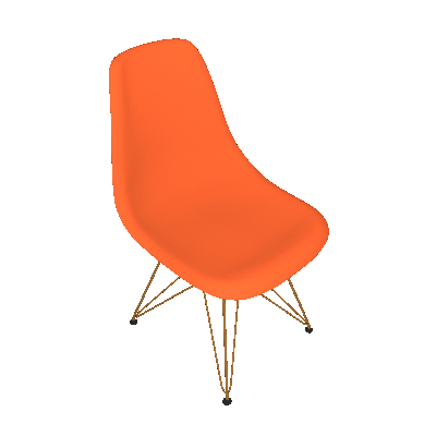 Cadeira Eames Eiffel com Base Metal  Laranja - Or Design