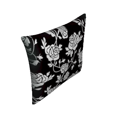 Almofada Valverde Rosas Preto e Branco 42x42cm - Uniart