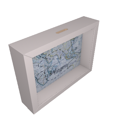 Quadro Cofre Map Branco 13x18cm - Kapos