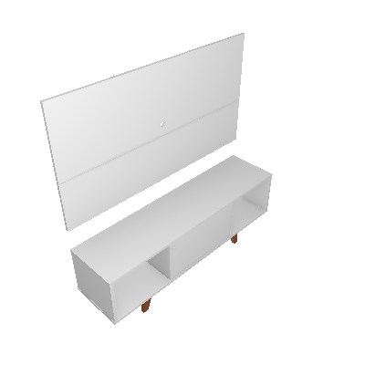 Rack com Painel para TV até 42 Polegadas Salah Branco 135 cm - Mobly