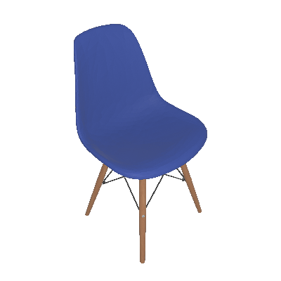 Cadeira Eames Base Madeira e Azul Escuro - Or Design