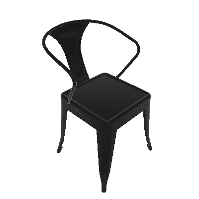 Conjunto com 2 Cadeiras  Tolix Com Braços Preto - Mobly