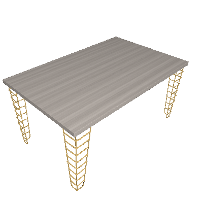 Mesa de Centro Retangular Poppi Dourada e Legno - Metaltru