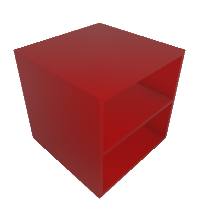 Nicho Quadrado com Prateleira Cubo II Vermelho - Bramov Brasil
