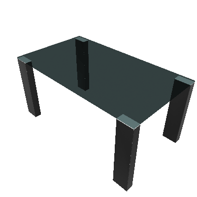 Mesa de Jantar Retangular Roma Preta 160 cm - Invert