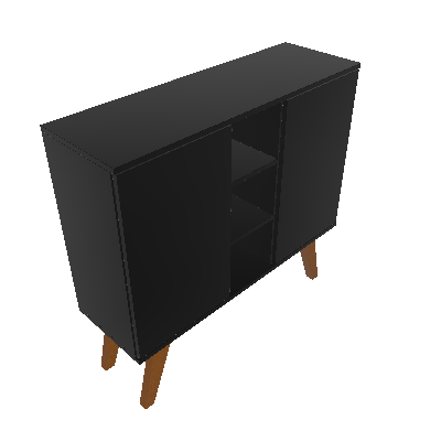 Buffet London 2 PT Preto - Mobly