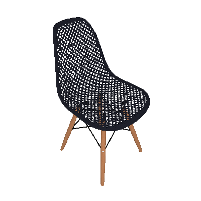 Conjunto com 2 Cadeiras Eames com Tramas Eiffel Base Madeira Preto - Mobly