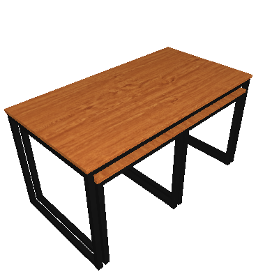 Conjunto de Mesa de Centro e Mesas Laterais Lisse Marrom e Preto - Mobly