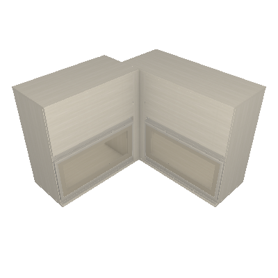 Straight corner wall cabinet with 2 horizontal doors and 2 horizontal glass doors (IPCR-2V DUPLO)