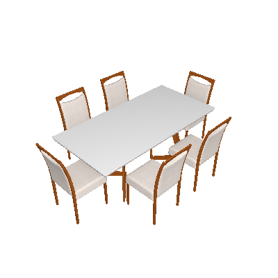 Conjunto Sala de jantar Munique 6 cadeiras Mobillare