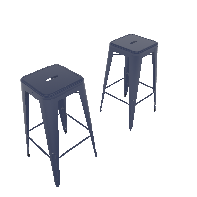 Conjunto com 2 Banquetas Tolix Azul - Mobly