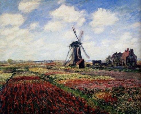 Monet - Tulip Fields With The Rijnsburg Windmill