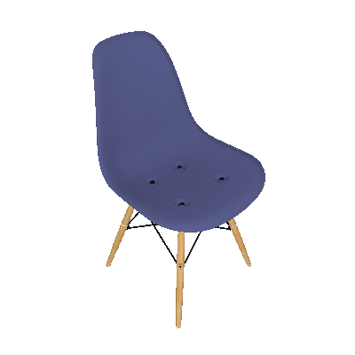 Conjunto com 2 Cadeiras Eames Premium Azul Marinho Base Madeira - Mobly