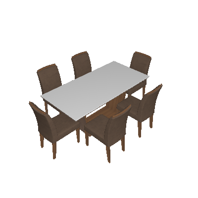 Conjunto de Mesa de Jantar Sofia com 6 Cadeiras Lunara Animalle Imbuia e Chocolate