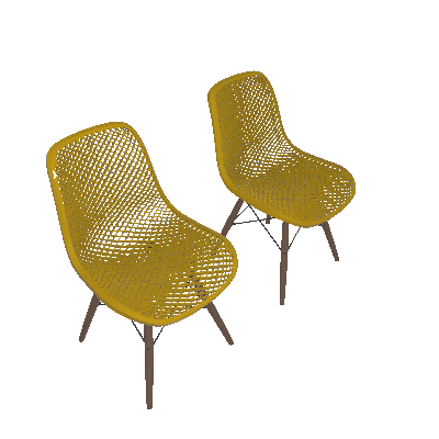 Conjunto com 2 Cadeiras Eames Premium Colméia Amarela