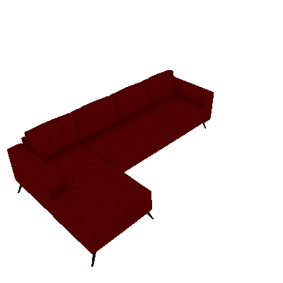 Sofá 3 Lugares Living Pé Palito com Chaise Suede Vermelho