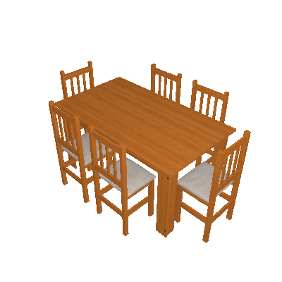 Conjunto de Mesa com 6 Cadeiras Leon Suede Canela - Zamarchi