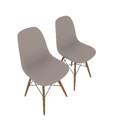 Conjunto com 2 Cadeiras Eames Premium Citrino Bege - Mobly