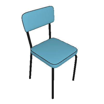 Conjunto com 2 Cadeiras Vinil Supreme Preto e Azul - Pozza