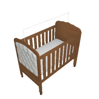 Berço Minicama com Capitonê Allegra Corino Marrom e Branco - Tigus Baby