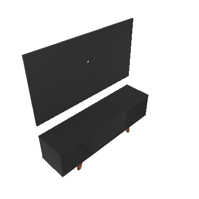 Rack com Painel para TV até 42 Polegadas Salah Preto 135 cm - Mobly