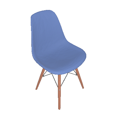 Cadeira Eames Base Madeira e Azul Claro - Or Design