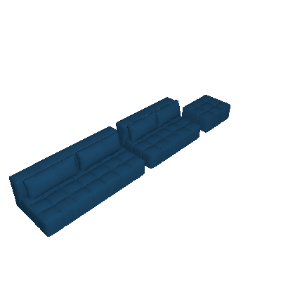 Sofá Modular 2 e 3 Lugares com Puff Soho Linho Azul Marinho