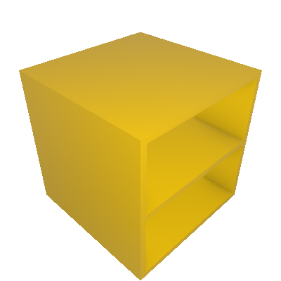 Nicho Quadrado com Prateleira Cubo II Amarelo - Bramov Brasil