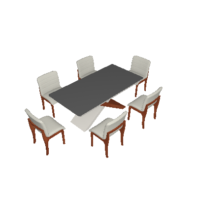 Conjunto De Mesa De Jantar Com 8 Cadeiras Belíssima Suede Liso Off White E  Bege