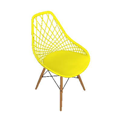 Conjunto com 2 Cadeiras de Jantar Siberian Eiffel Amarelo - Mobly