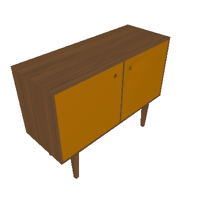 Buffet Vintage 2 PT Madeira e Amarelo - Mobly