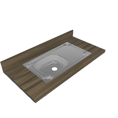 Straight wood top 120 cm for drop-in sink (IT 120 PIA)