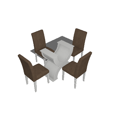 Conjunto de Mesa Olimpia com 4 Cadeiras Branco e Cappuccino  120cm - Leifer