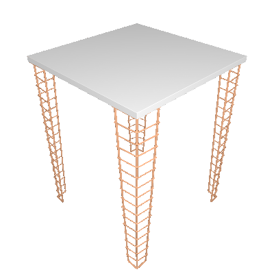 Mesa Lateral Riven Quadrada Cobre e Branca - Metaltru