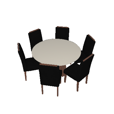 Conjunto de Mesa de Jantar com Tampo de Vidro Isabela e 6 Cadeiras Amanda II Veludo Off White e Preto