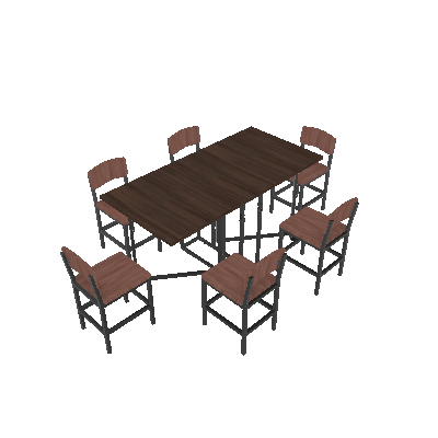 Conjunto de Mesa de Jantar Luna com 6 Bancos Nice Ameixa e Preto - Brastubo