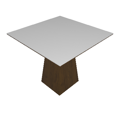 Mesa de Jantar Quadrada Itália Serigrafado Canela e Branco 90cm - Leifer