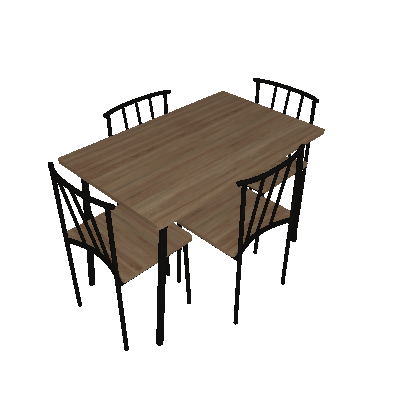 Conjunto de Mesa com 4 Cadeiras Ourense Cinza e Preto - Mobly