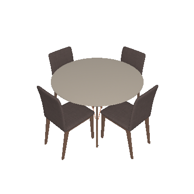 Conjunto Mesa de Jantar Victoria com 4 Cadeiras Marina Avelã e Marrom 120 cm