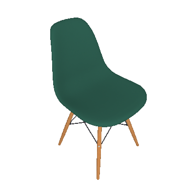 Conjunto com 6 Cadeiras Eames Eiffel Base Madeira Verde Escuro - Mobly